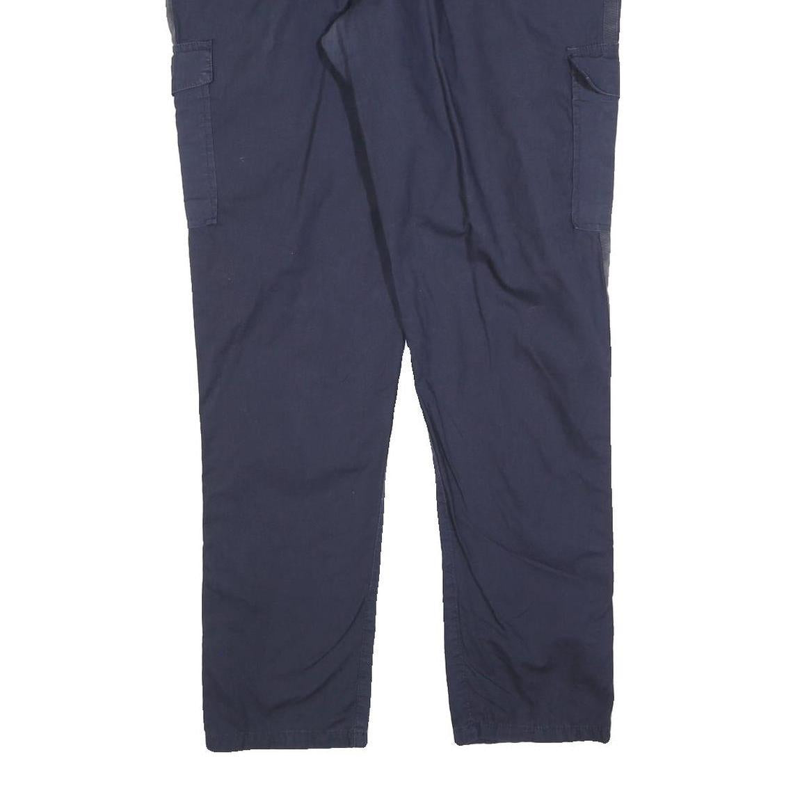 CHICOREE Womens Cotton Blend Navy Slim Tapered Trousers W36 L32 Casual Zip