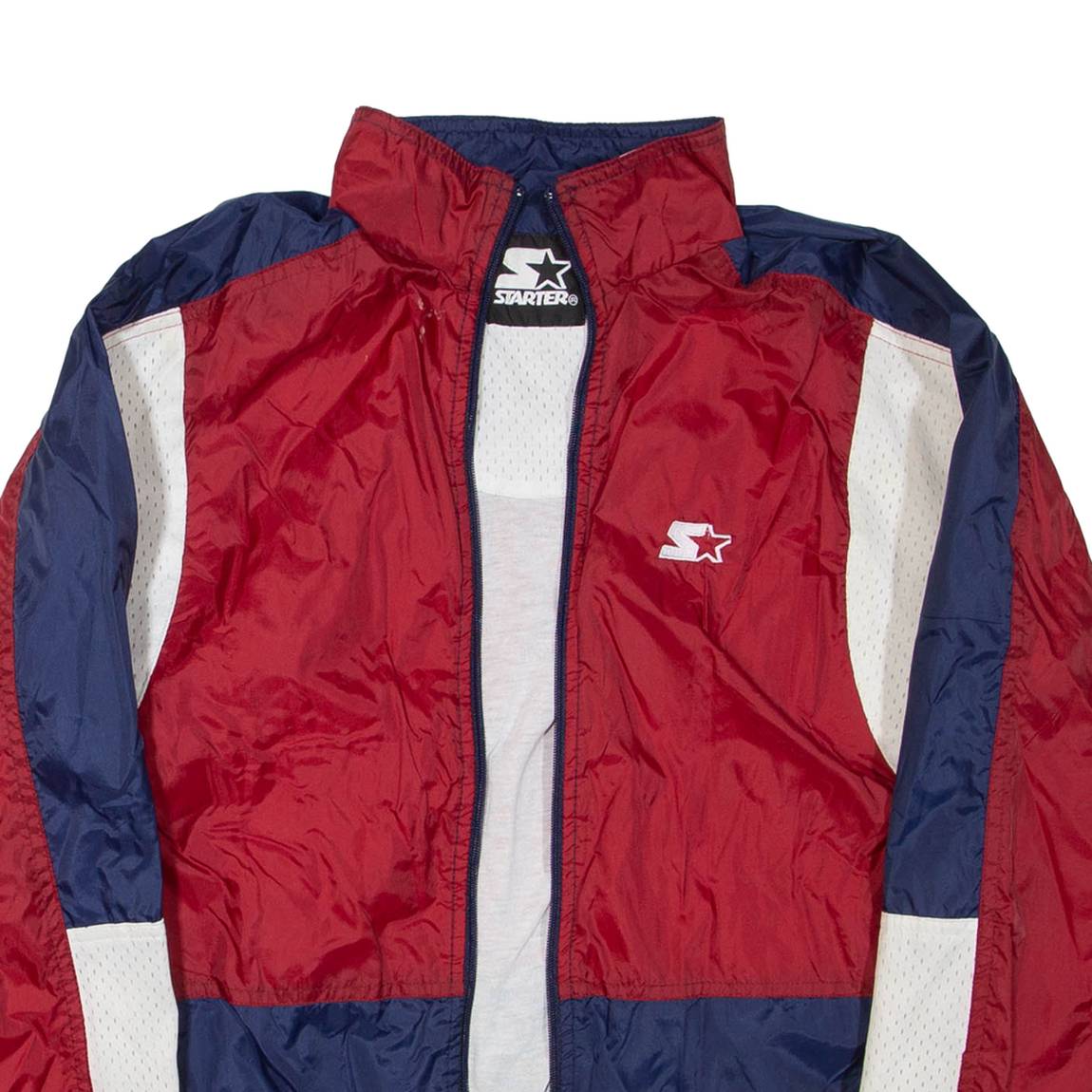 STARTER Womens Track Jacket Red Colourblock UK 14