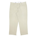 DICKIES Mens Regular Fit Beige Cotton Blend Trousers W38 L29 Zip Closure