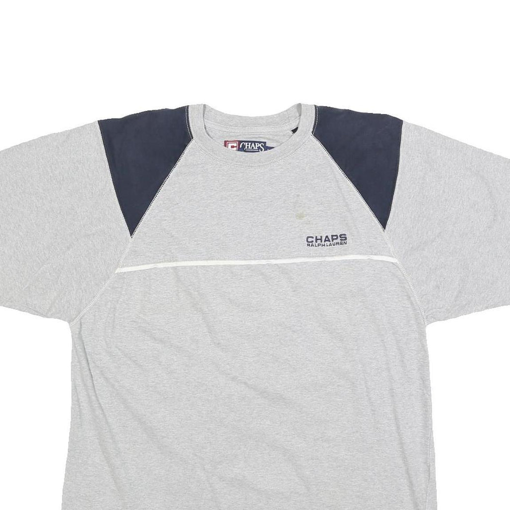 CHAPS RALPH LAUREN Mens Grey & Navy Short Sleeve Crew Neck T-Shirt M Classic