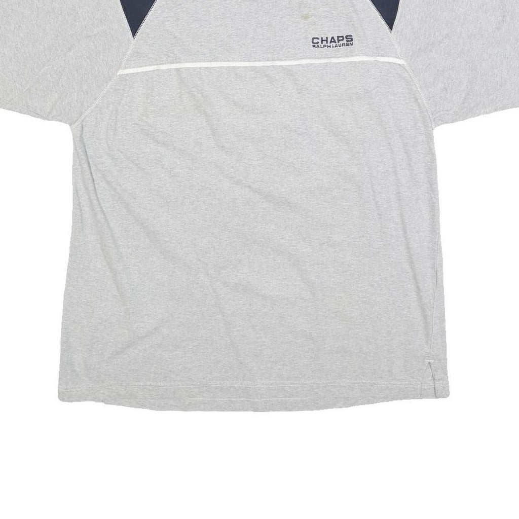 CHAPS RALPH LAUREN Mens Grey & Navy Short Sleeve Crew Neck T-Shirt M Classic