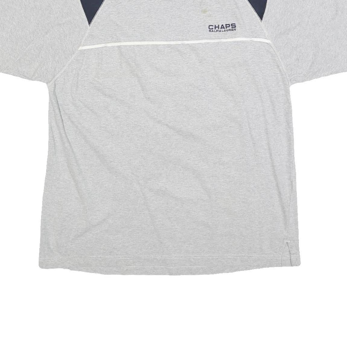 CHAPS RALPH LAUREN Mens Grey & Navy Short Sleeve Crew Neck T-Shirt M Classic