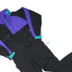 COLUMBIA Mens Black & Purple Polyester Lined Dungarees S W34 L28 Outdoor Ski
