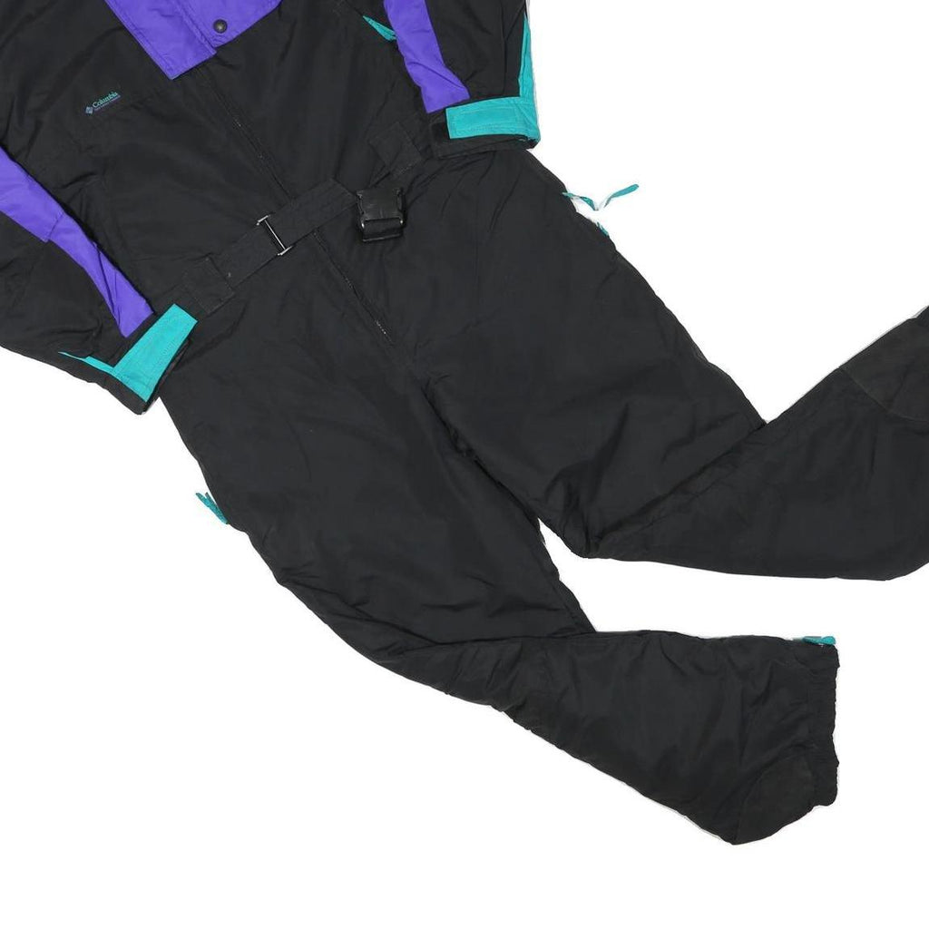 COLUMBIA Mens Black & Purple Polyester Lined Dungarees S W34 L28 Outdoor Ski