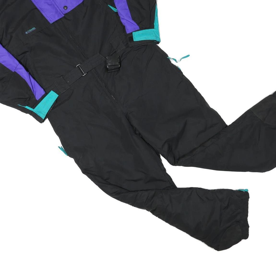 COLUMBIA Mens Black & Purple Polyester Lined Dungarees S W34 L28 Outdoor Ski