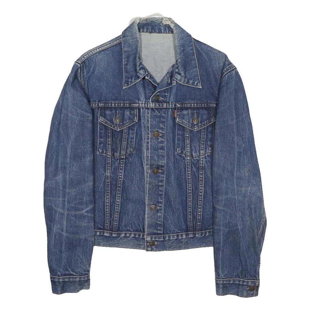 LEVI'S Womens Blue Denim Jacket S Cotton Blend Button Plain Classic Fit