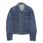LEVI'S Womens Blue Denim Jacket S Cotton Blend Button Plain Classic Fit