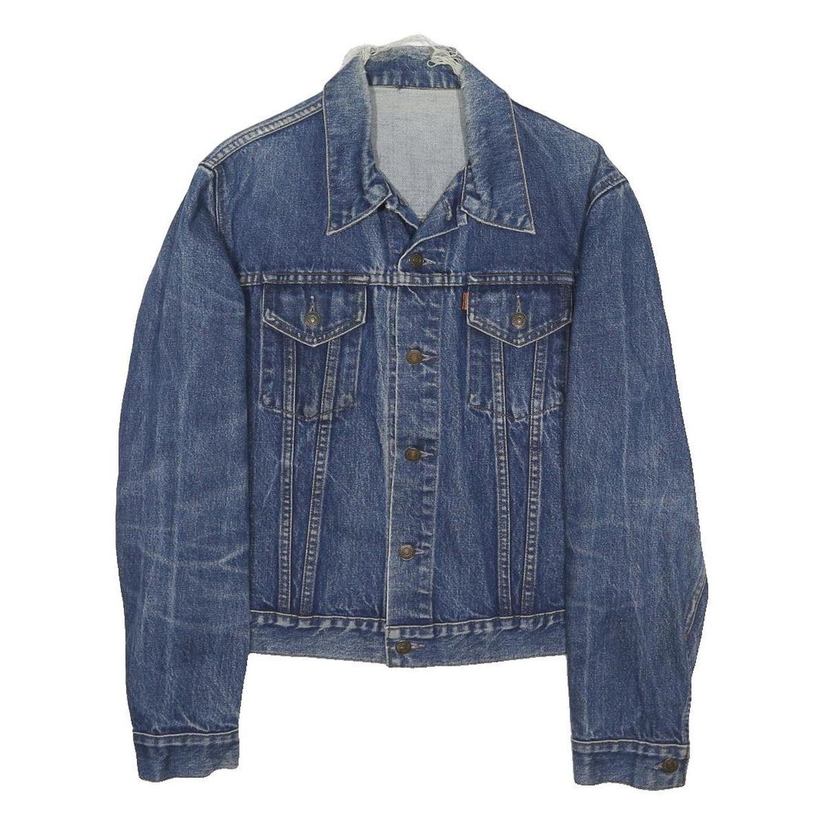 LEVI'S Womens Blue Denim Jacket S Cotton Blend Button Plain Classic Fit