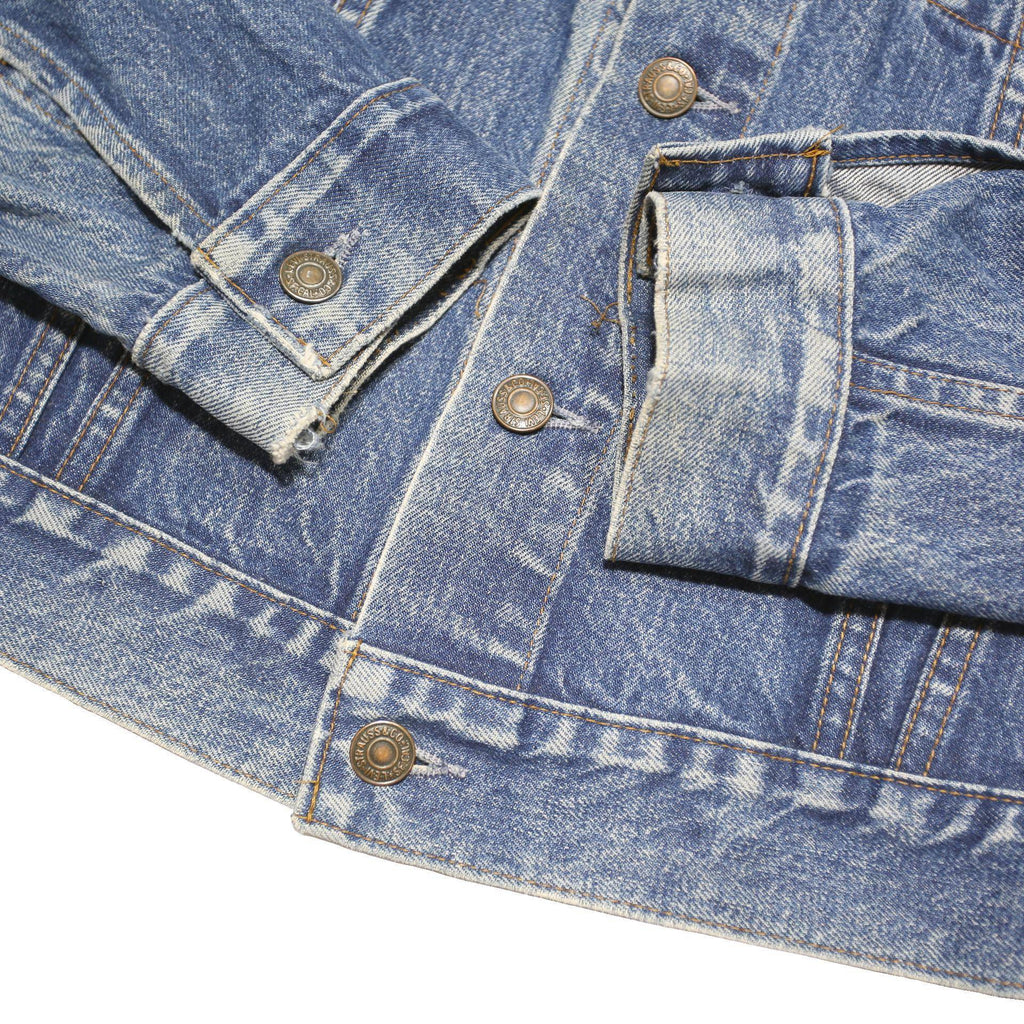 LEVI'S Womens Blue Denim Jacket S Cotton Blend Button Plain Classic Fit
