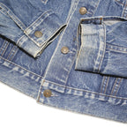 LEVI'S Womens Blue Denim Jacket S Cotton Blend Button Plain Classic Fit