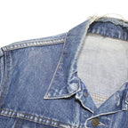 LEVI'S Womens Blue Denim Jacket S Cotton Blend Button Plain Classic Fit