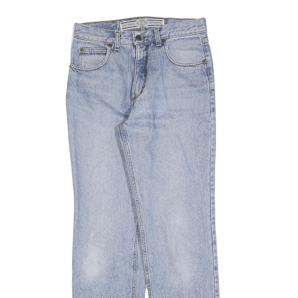 COTTON BLUE Mens Jeans Blue Regular Straight Denim Light W31 L32 Classic Zip