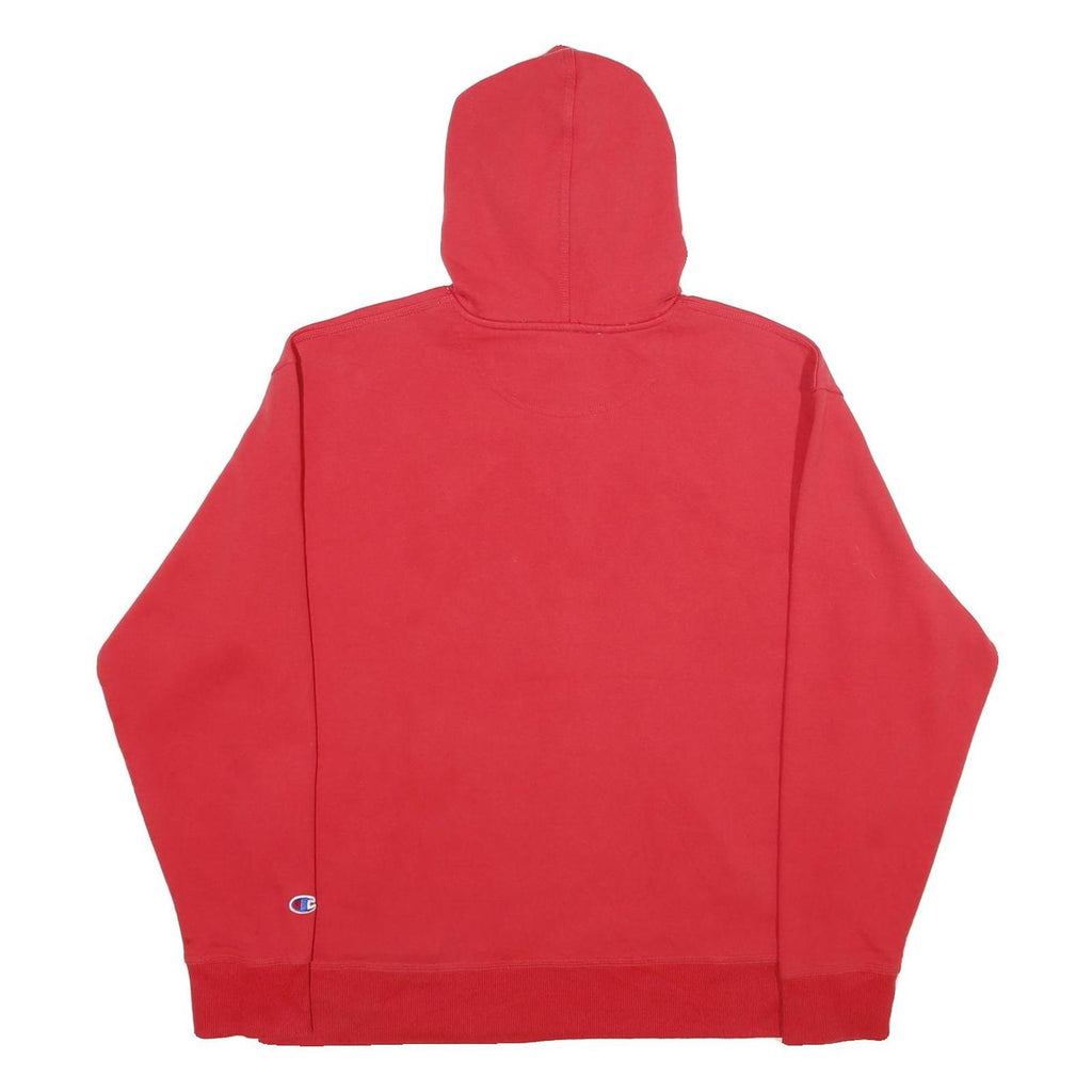 CHAMPION Mens Red Hoodie L Cotton Blend Pullover Hooded Sweatshirt