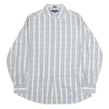 TOMMY HILFIGER Mens Blue & Grey Check Shirt L Regular Fit Smart Casual Cotton