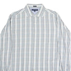 TOMMY HILFIGER Mens Blue & Grey Check Shirt L Regular Fit Smart Casual Cotton