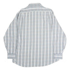 TOMMY HILFIGER Mens Blue & Grey Check Shirt L Regular Fit Smart Casual Cotton