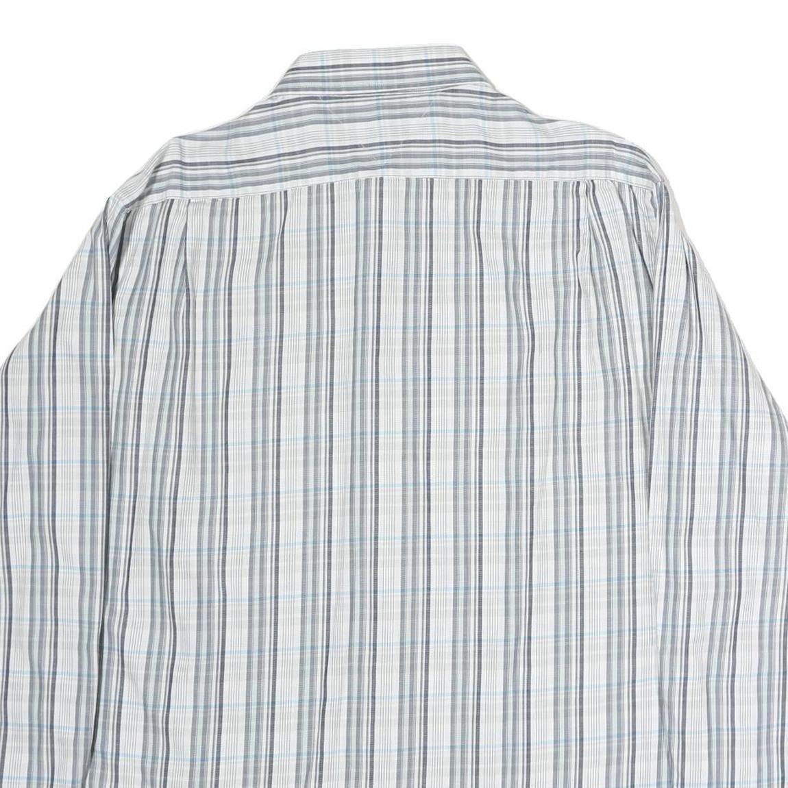 TOMMY HILFIGER Mens Blue & Grey Check Shirt L Regular Fit Smart Casual Cotton