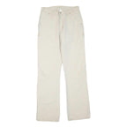VOLT CO Womens Regular Beige & Cream Cotton Blend Trousers W30 L32 Zip Casual