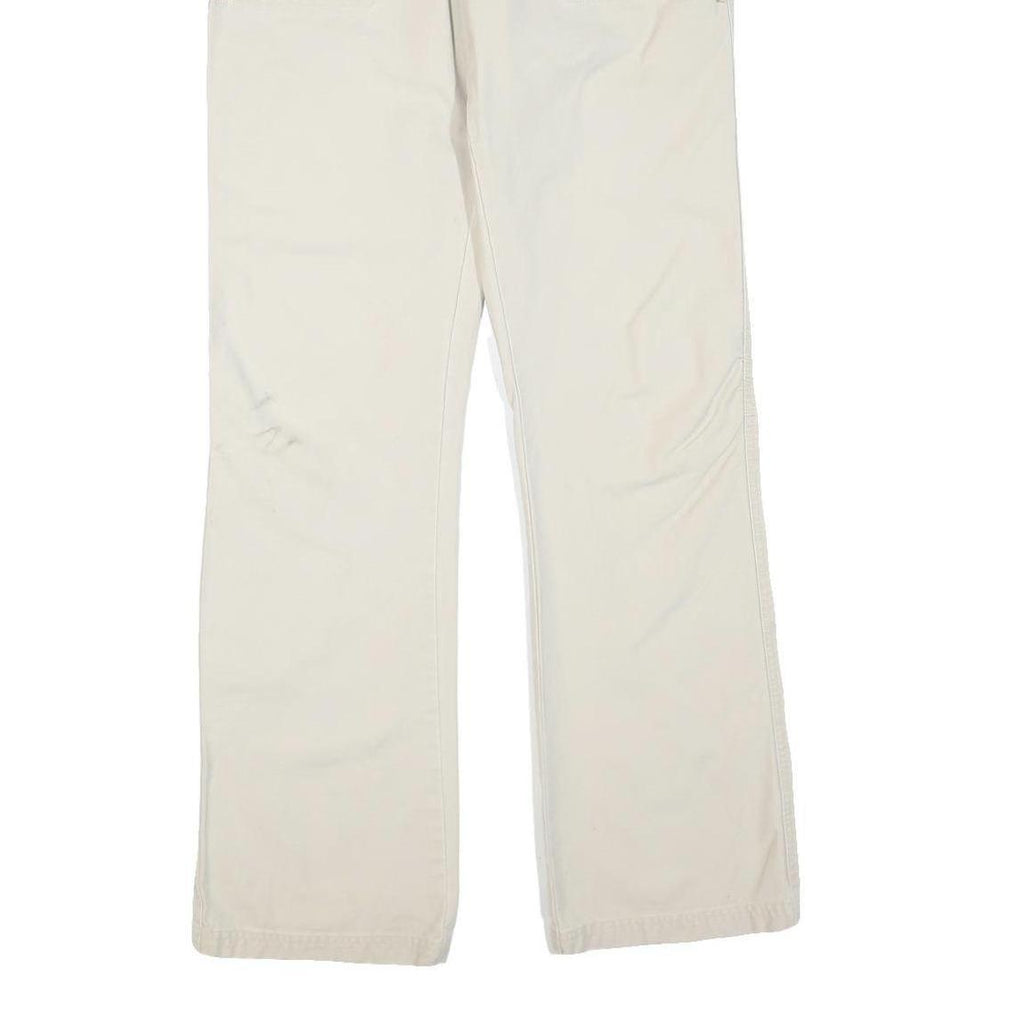 VOLT CO Womens Regular Beige & Cream Cotton Blend Trousers W30 L32 Zip Casual