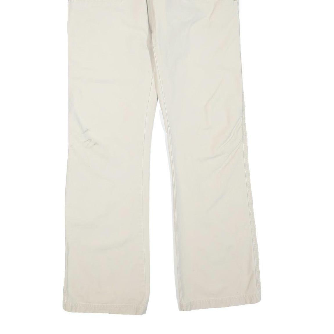 VOLT CO Womens Regular Beige & Cream Cotton Blend Trousers W30 L32 Zip Casual
