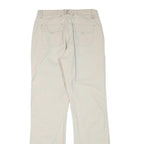 VOLT CO Womens Regular Beige & Cream Cotton Blend Trousers W30 L32 Zip Casual