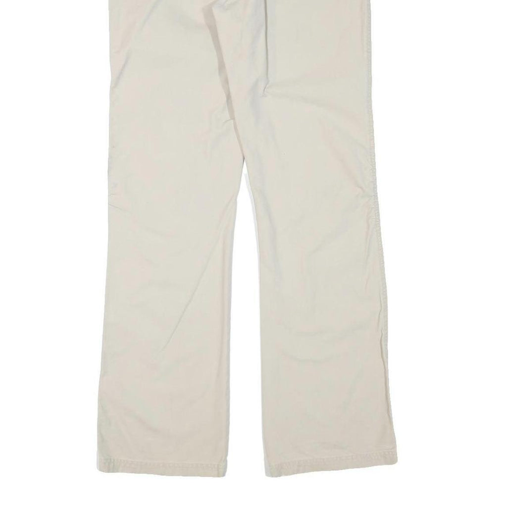 VOLT CO Womens Regular Beige & Cream Cotton Blend Trousers W30 L32 Zip Casual