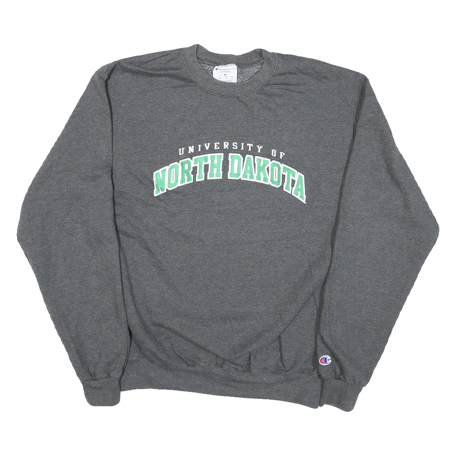 CHAMPION Mens Grey University Of North Dakota Crew Neck M Cotton Blend