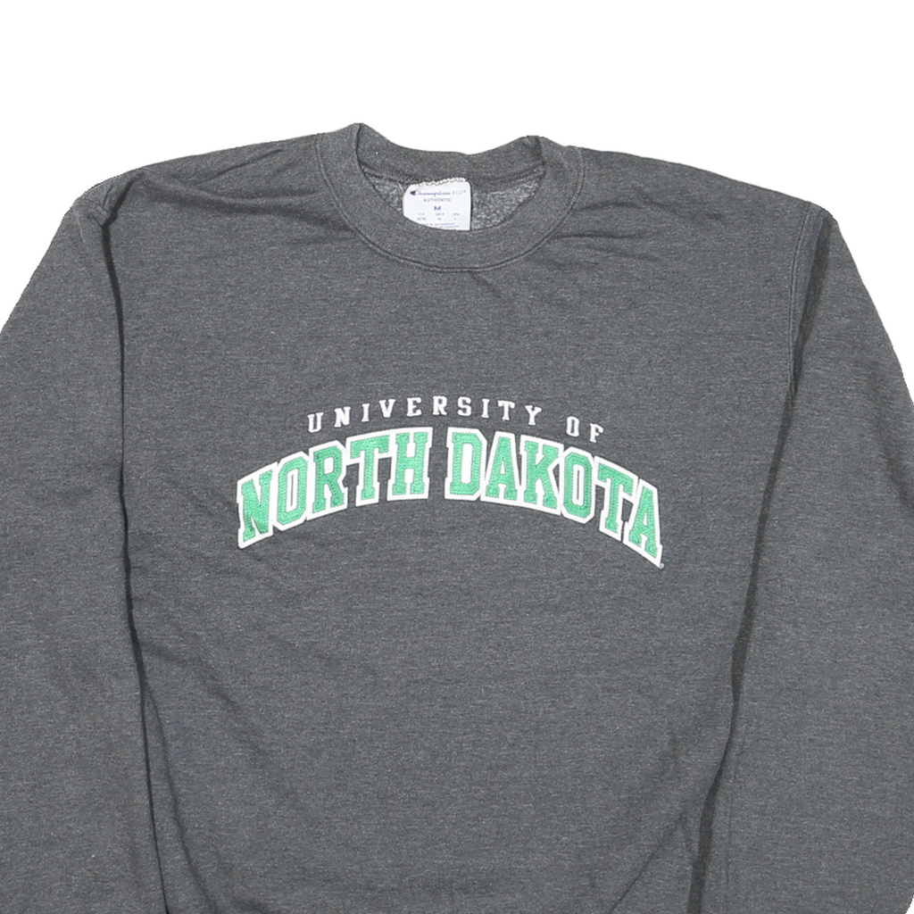 CHAMPION Mens Grey University Of North Dakota Crew Neck M Cotton Blend