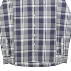 TOMMY HILFIGER Mens Blue Grey Check Shirt S Button Down Cotton Blend Long Sleeve