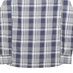 TOMMY HILFIGER Mens Blue Grey Check Shirt S Button Down Cotton Blend Long Sleeve