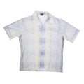 JOEL Mens Blue & Cream Short Sleeve Polyester Blend Shirt L Summer Casual
