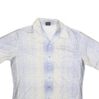JOEL Mens Blue & Cream Short Sleeve Polyester Blend Shirt L Summer Casual