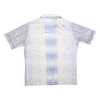JOEL Mens Blue & Cream Short Sleeve Polyester Blend Shirt L Summer Casual