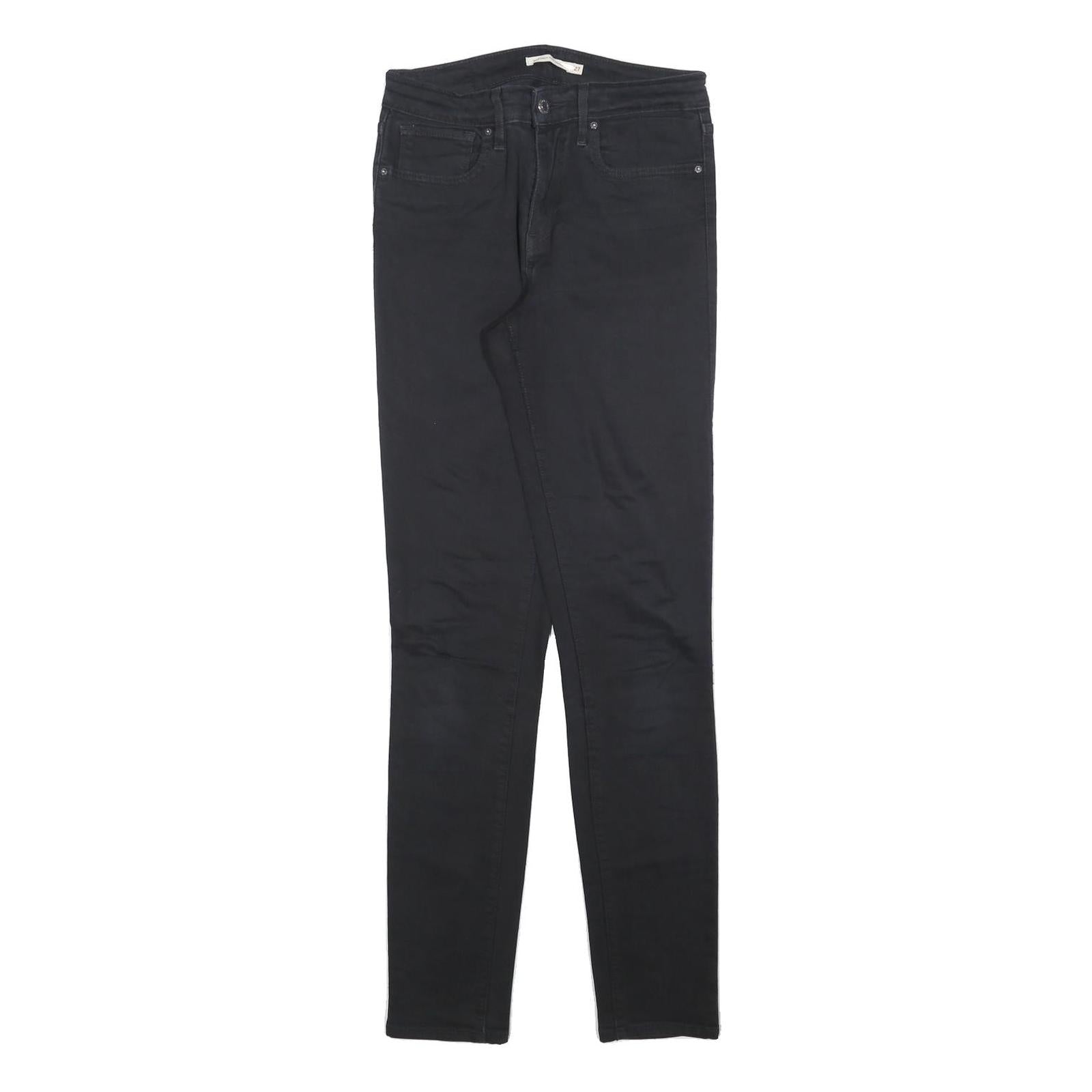 LEVI'S 721 Womens Black Slim Skinny Denim Medium W27 L31 Slim Fit Jeans Zip