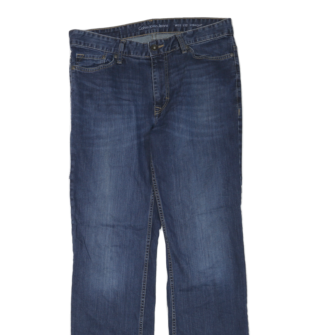 CALVIN KLEIN JEANS Womens Jeans Blue Regular Straight Denim Medium W32 L32 Zip