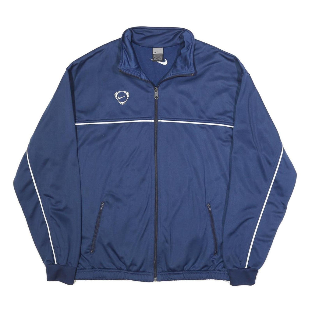 NIKE Mens Blue Sports Jacket XL Polyester Zip Track Plain Activewear