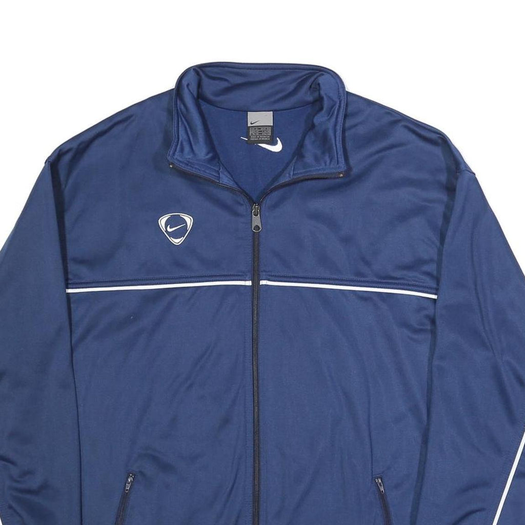 NIKE Mens Blue Sports Jacket XL Polyester Zip Track Plain Activewear