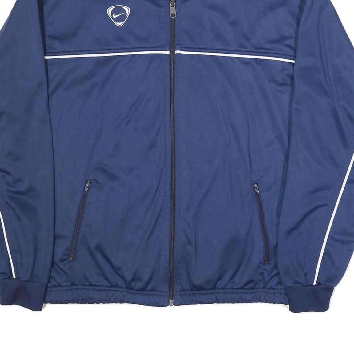 NIKE Mens Blue Sports Jacket XL Polyester Zip Track Plain Activewear