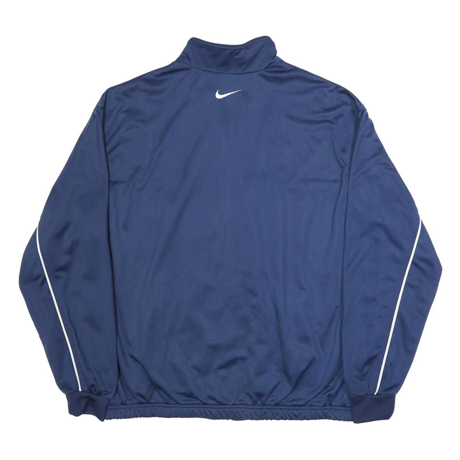 NIKE Mens Blue Sports Jacket XL Polyester Zip Track Plain Activewear