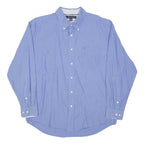 TOMMY HILFIGER Mens Blue Button Down Shirt L Classic Cotton Long Sleeve Casual