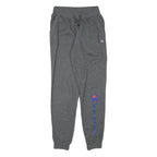 CHAMPION Womens Joggers Grey XS W24 L29 Cotton Blend Slim Tapered Fit Logo Print