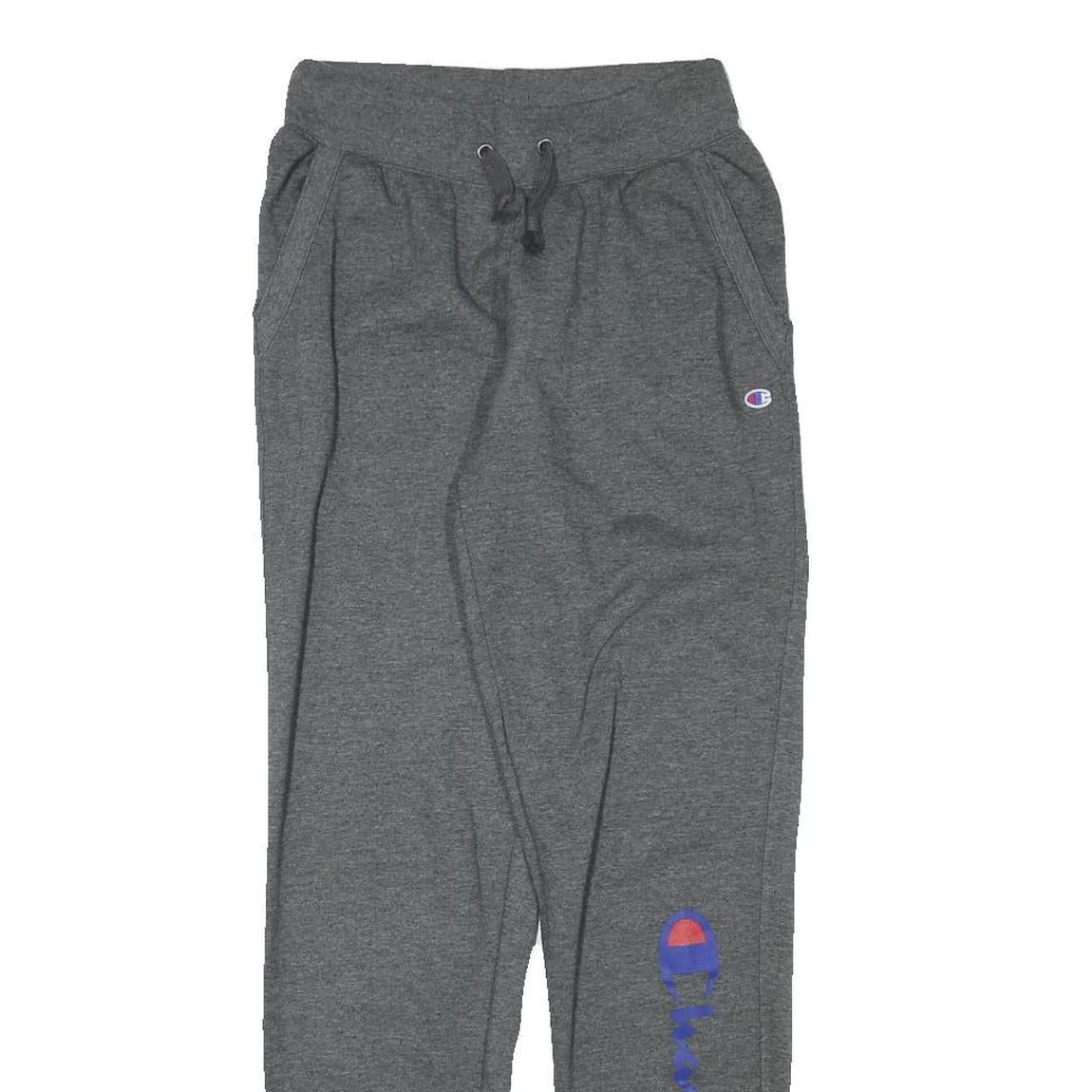 CHAMPION Womens Joggers Grey XS W24 L29 Cotton Blend Slim Tapered Fit Logo Print