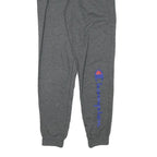 CHAMPION Womens Joggers Grey XS W24 L29 Cotton Blend Slim Tapered Fit Logo Print