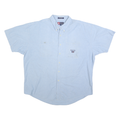 CHAPS RALPH LAUREN Mens Blue 2XL Cotton Button Down Shirt Short Sleeve Casual