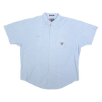CHAPS RALPH LAUREN Mens Blue 2XL Cotton Button Down Shirt Short Sleeve Casual