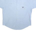 CHAPS RALPH LAUREN Mens Blue 2XL Cotton Button Down Shirt Short Sleeve Casual