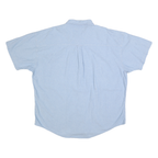 CHAPS RALPH LAUREN Mens Blue 2XL Cotton Button Down Shirt Short Sleeve Casual