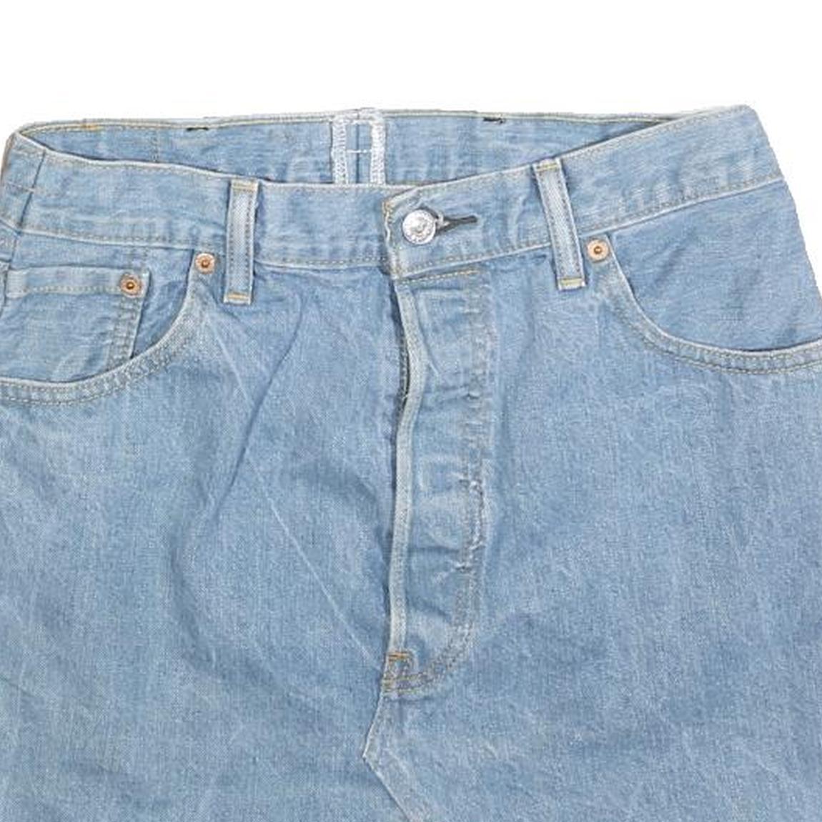 LEVI'S Womens Blue Denim Mini Skirt Woven Raw Hem S Cotton Blend Casual
