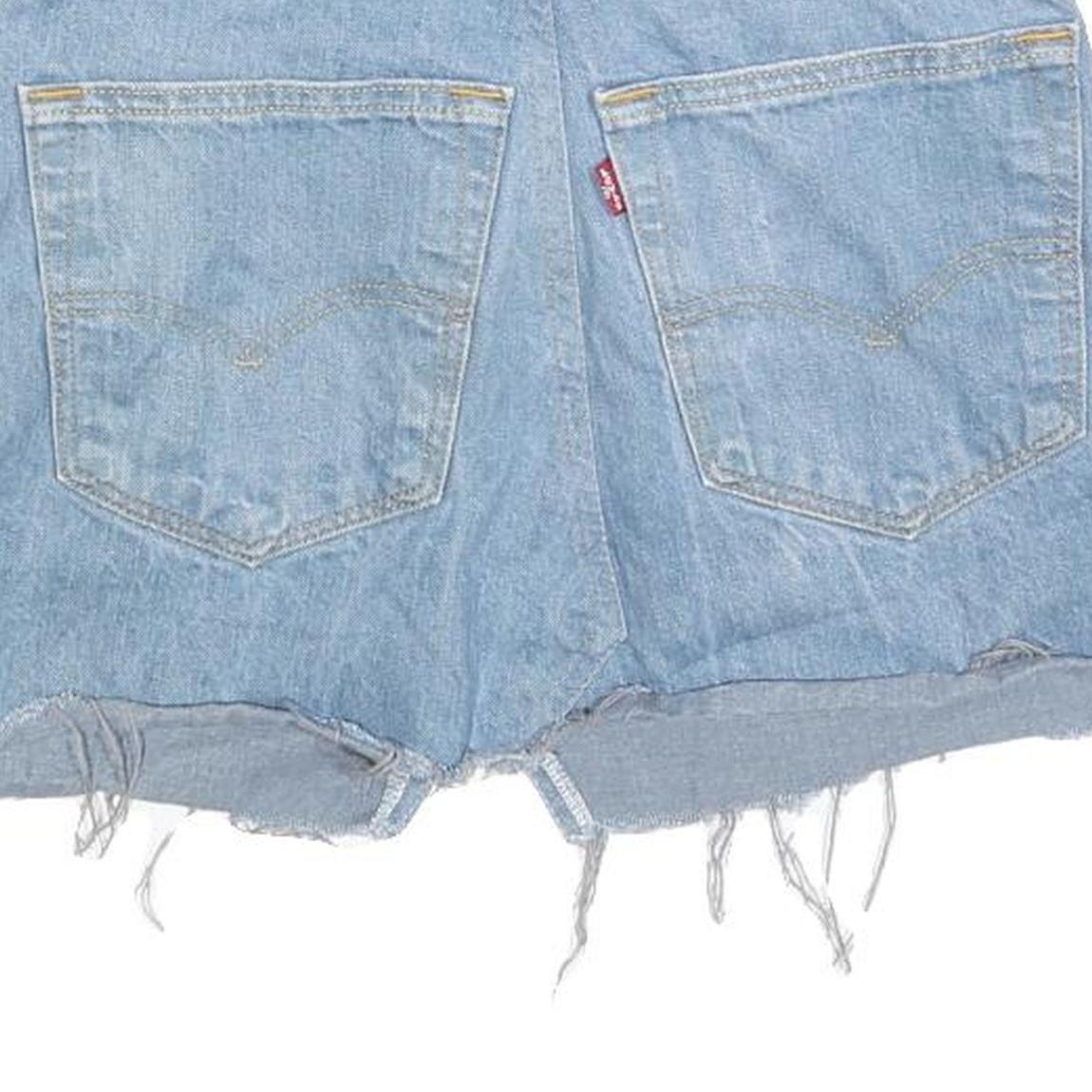 LEVI'S Womens Blue Denim Mini Skirt Woven Raw Hem S Cotton Blend Casual