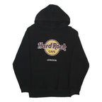 HARD ROCK CAFE Mens Black London Pullover Hoodie L Cotton Blend Casual